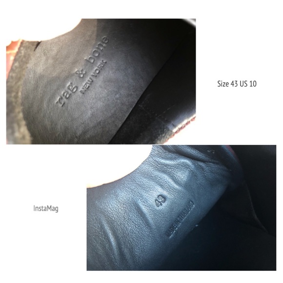 Rag & Bone Leather Lace Up Low Top Sneakers Sz10 - Picture 8 of 8